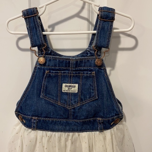 OshKosh B’Gosh Denim and Tulle Overalls EUC - Picture 2 of 10